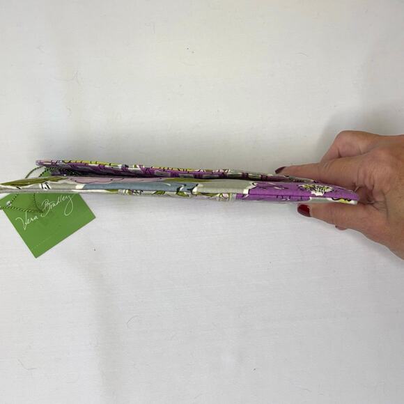 Vera Bradley Travel Wallet Watercolor Gray Floral Slim Flat Clutch NWT - Picture 7 of 9